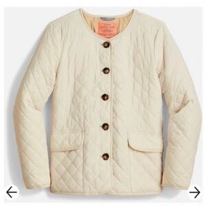 NWT J Crew Quilted lightweight lady jacket, Dusty Ivory, Size 4